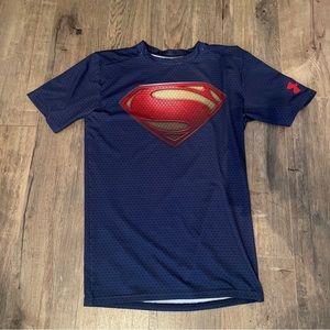 🔥Under Armour DC Comics Superman Compression RARE Shirt L ; Excellent Condition